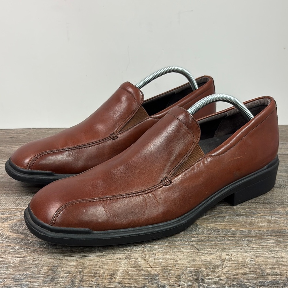 Rockport Men’s Brown Leather Slip On Loafers Size 13